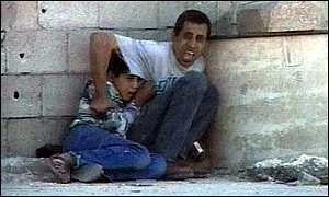 Mohamed al Dura and his father.