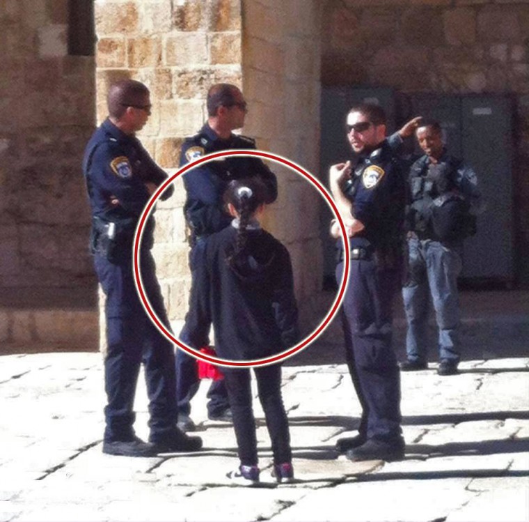Arab child harassing Jewish police
