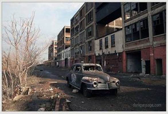  Detroit. ruined car