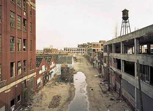  Detroit. ruined industrial area