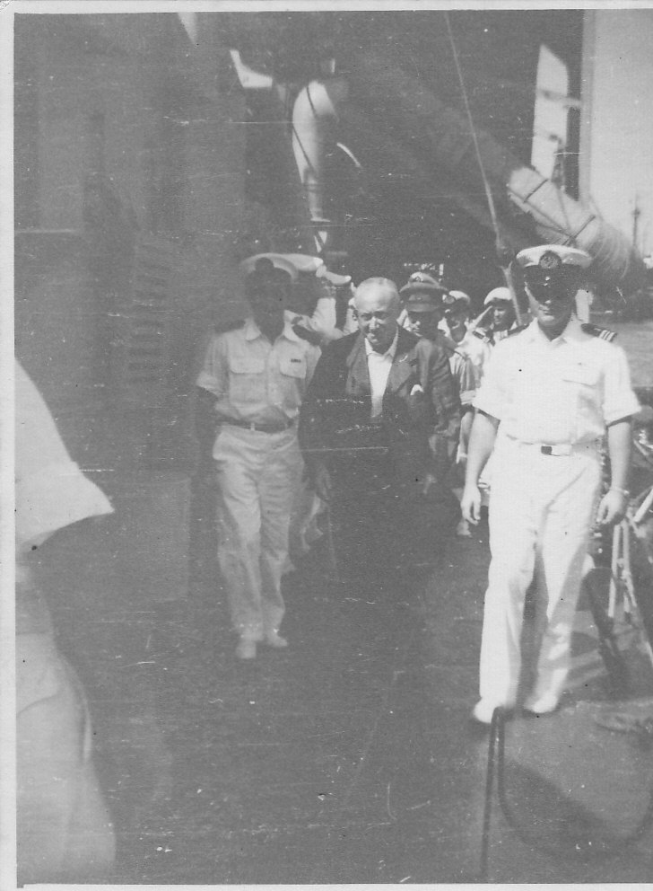 The King of Greece greeting the Israeli Navy soldiers (Kefalonia - Aug, 1953)