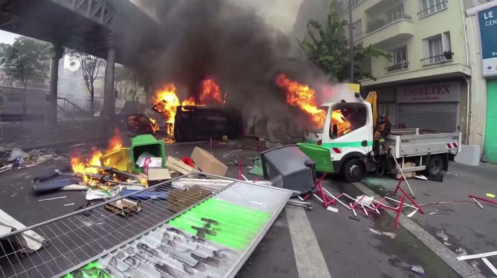 The aftermath of a pro-Palestinian protest in Paris