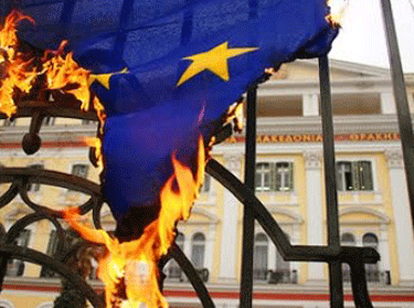 burning euflag