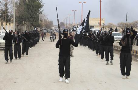 ISIS fighters parade