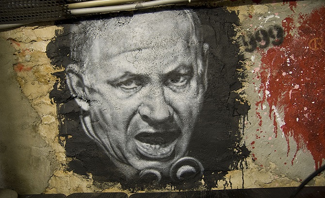 anti-netanyahu mural