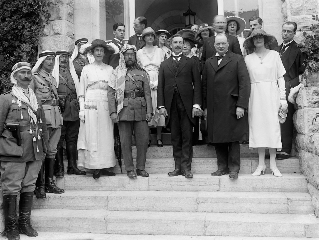 Churchill, Samuel and Abdullah I of Jordan in 1921.